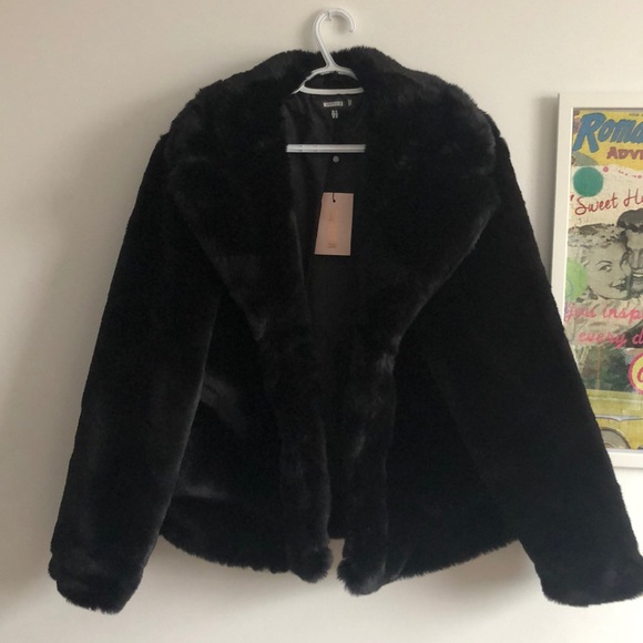 Faux fur coat black - Picture 1 of 3